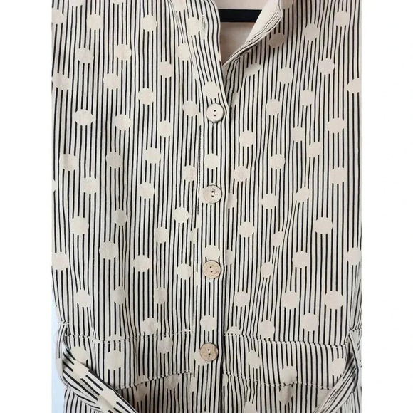 Roolee Pant Jumpsuit Tan Polka-dot Sizs Small - Picture 10 of 11